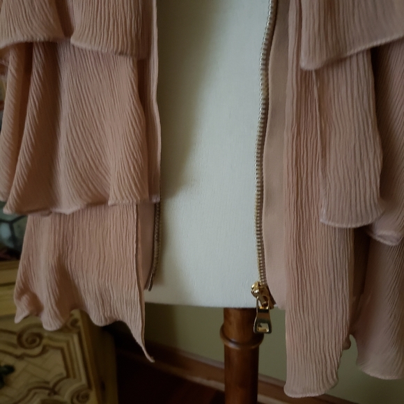 BALMAIN PARIS TIERED SILK LACE-UP TOP - Picture 8 of 15